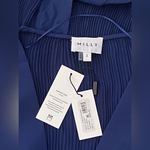 MILLY Liv Belted Pleated Dress size 2 - Picture 12 of 13